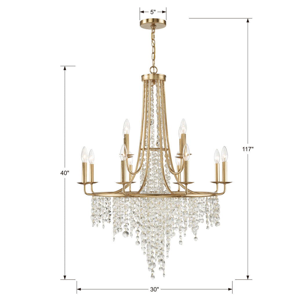 Antique Hardware Gabrielle 12 Light Antique Gold Chandelier Chandelier