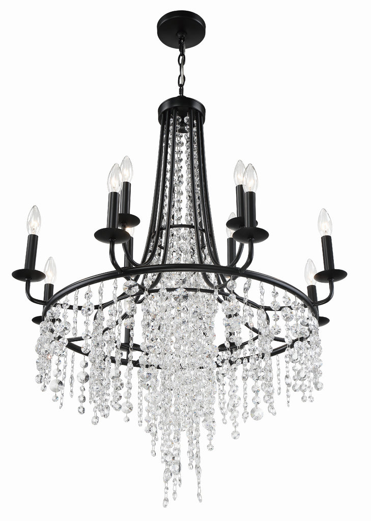 Antique Hardware Gabrielle 12 Light Matte Black Chandelier Chandelier