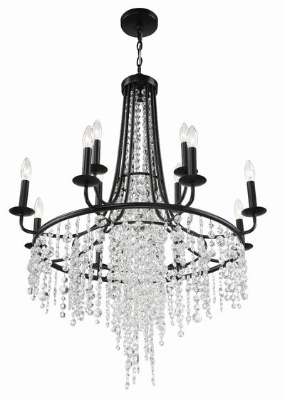 Antique Hardware Gabrielle 12 Light Matte Black Chandelier Chandelier