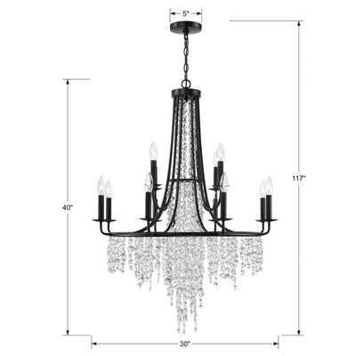 Antique Hardware Gabrielle 12 Light Matte Black Chandelier Chandelier