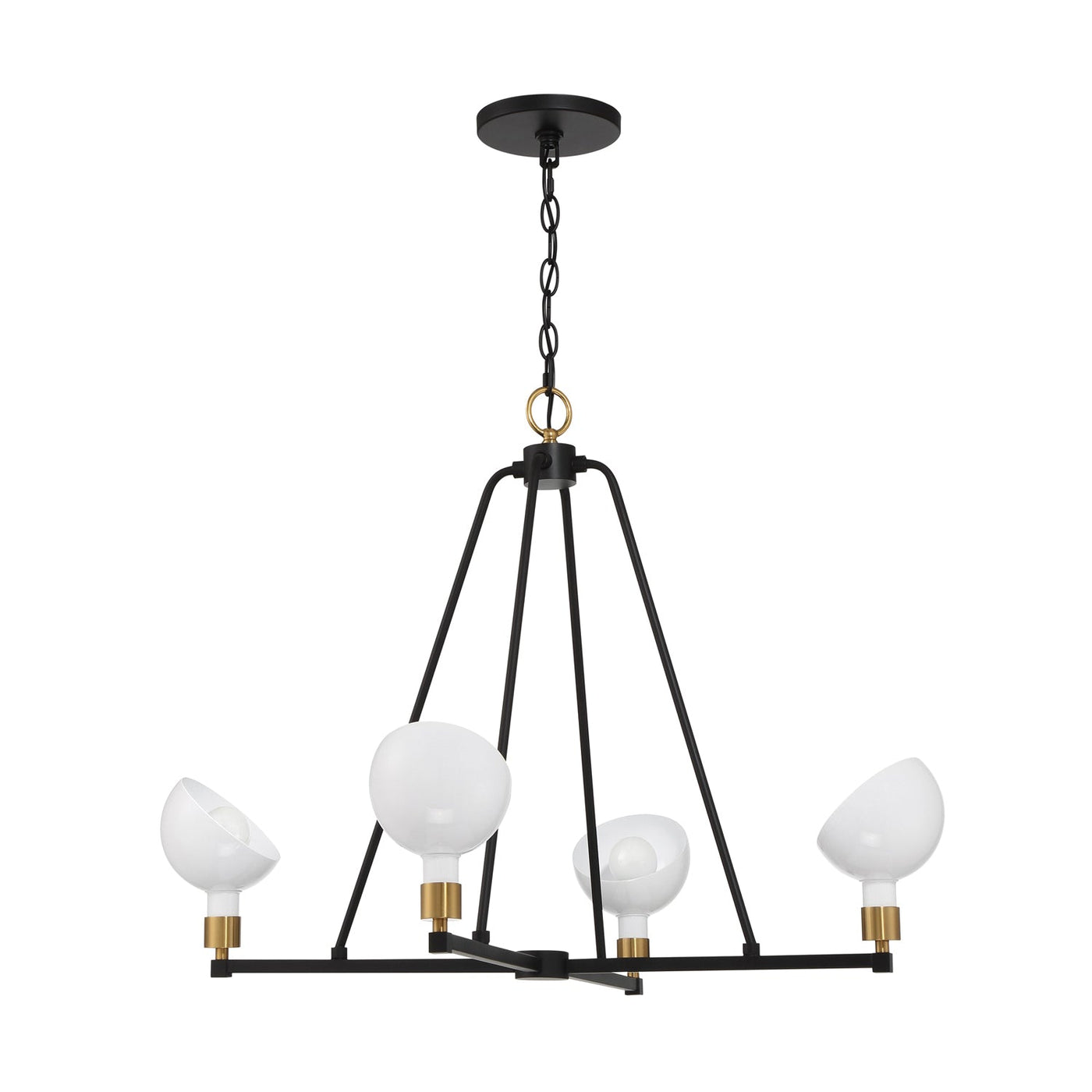 Antique Hardware Gigi 4 Light Black + Aged Brass Chandelier Chandelier