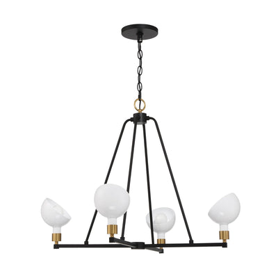 Antique Hardware Gigi 4 Light Black + Aged Brass Chandelier Chandelier