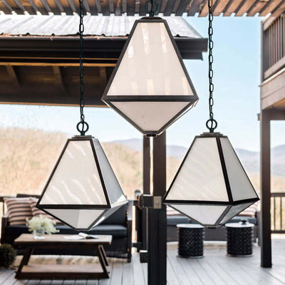 Antique Hardware Brian Patrick Flynn Glacier 3 Light Black Charcoal Outdoor Pendant Exterior