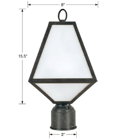 Antique Hardware Brian Patrick Flynn Glacier 1 Light Black Charcoal Outdoor Post Exterior