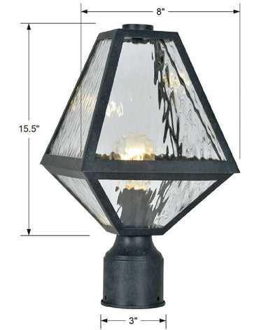 Antique Hardware Brian Patrick Flynn Glacier 1 Light Black Charcoal Small Outdoor Post Exterior