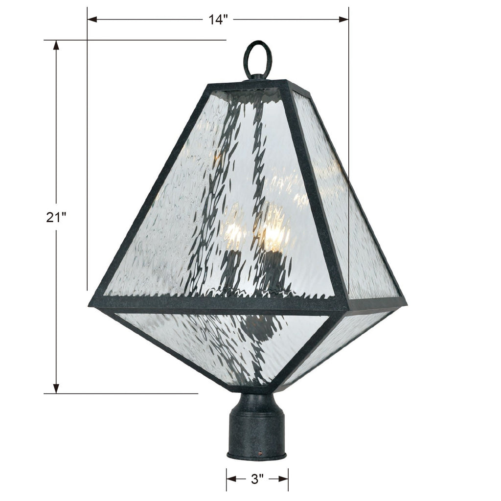 Antique Hardware Brian Patrick Flynn Glacier 3 Light Black Charcoal Large Outdoor Post Exterior