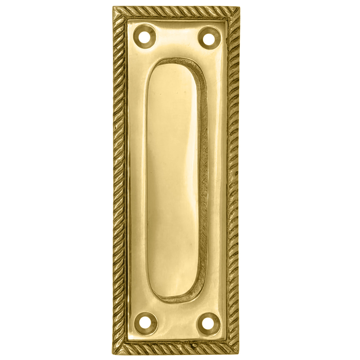 ##Antique Hardware## Georgian Rope Rectangular Pocket Door Pull (Several Finishes Available)