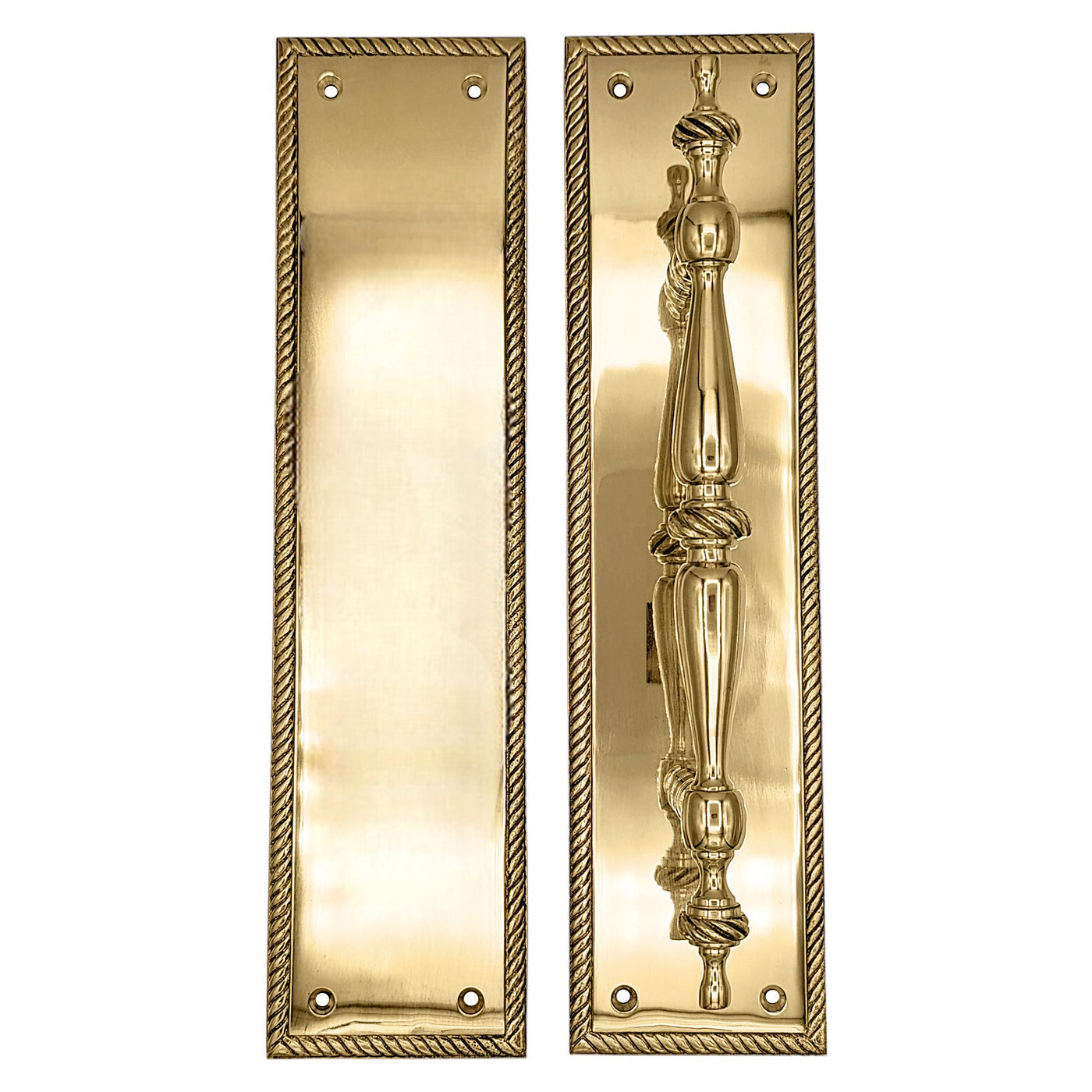 ##Antique Hardware## 11 1/2 Inch Georgian Roped Style Door Pull and Push Plate (Several Finishes Available)