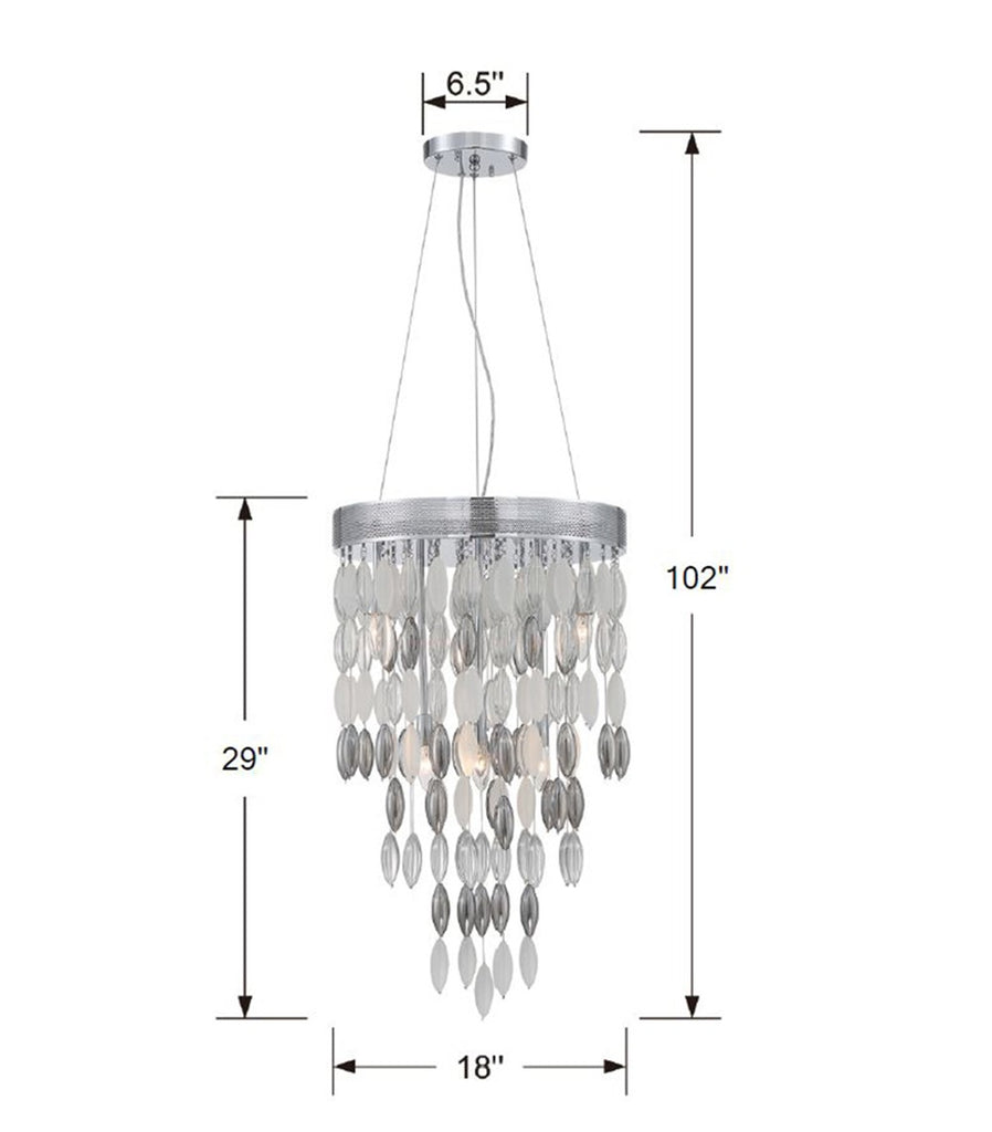 ##Antique Hardware## Hudson 6 Light Polished Chrome Chandelier