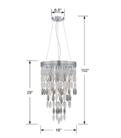 ##Antique Hardware## Hudson 6 Light Polished Chrome Chandelier