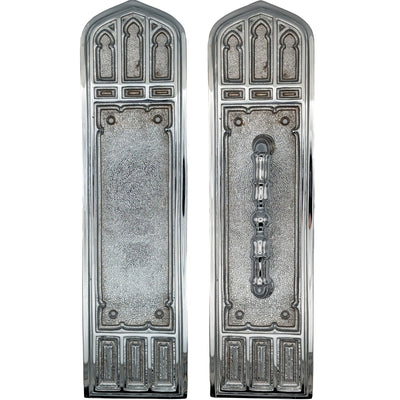 ##Antique Hardware## 12 1/4 Inch Gothic Pull & Push Plate Set (Several Finishes Available)