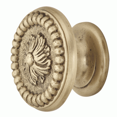 Antique Hardware 1 3/5 Inch Beaded Floral Cabinet Knob (Several Finishes Available) CABINET KNOB