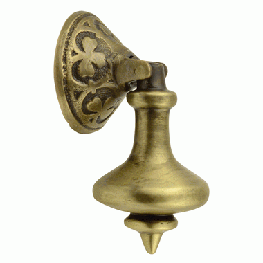 ##Antique Hardware## 3 Inch Solid Brass Clover Drop Pull