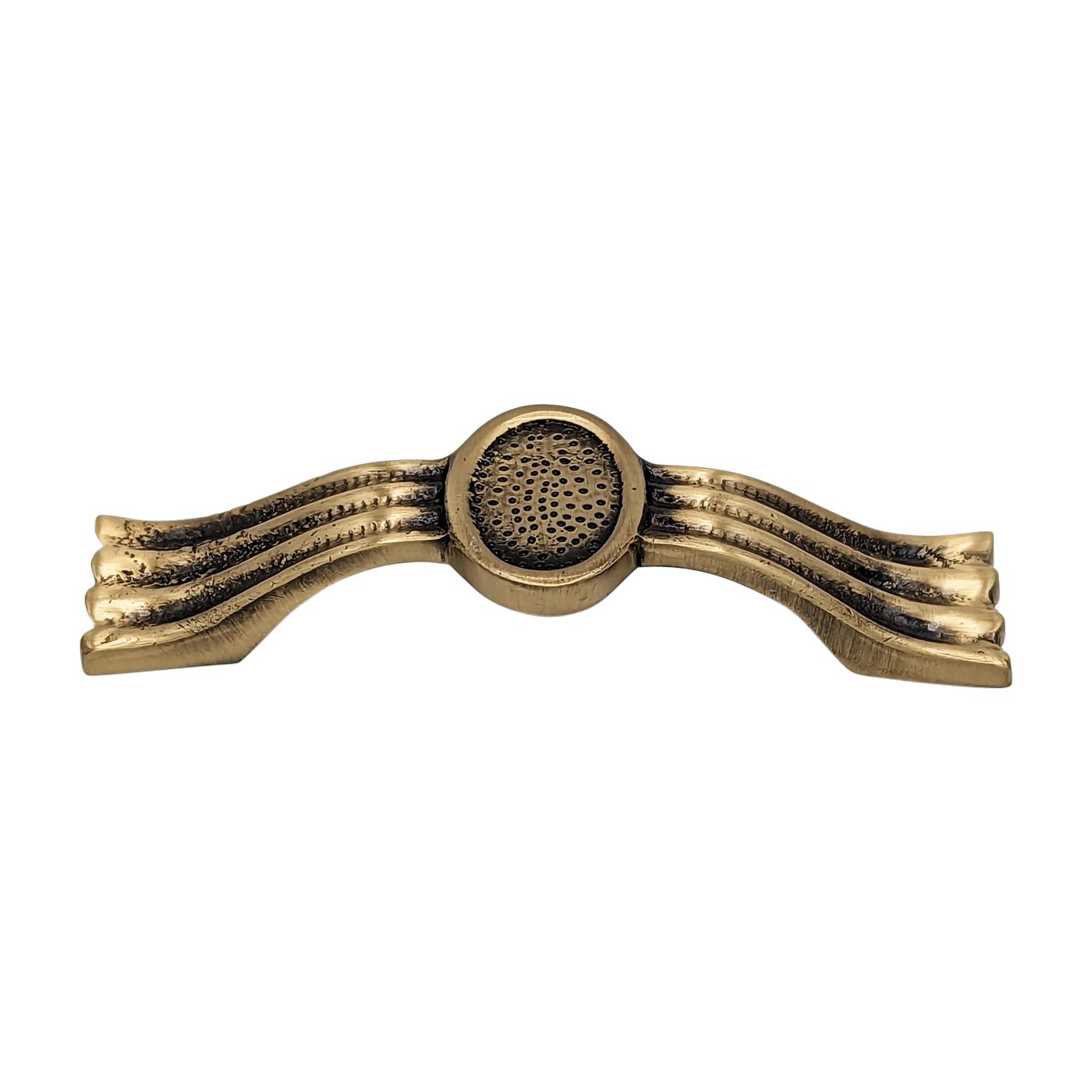 Antique Hardware 4 3/8 Inch Overall (3 1/4 Inch c-c) Solid Brass Hammered Drawer Pull CABINET PULL