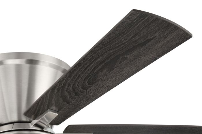 52" Insight Brushed Nickel Finish, Black Walnut/Greywood Blades, Integrated Light kit Included