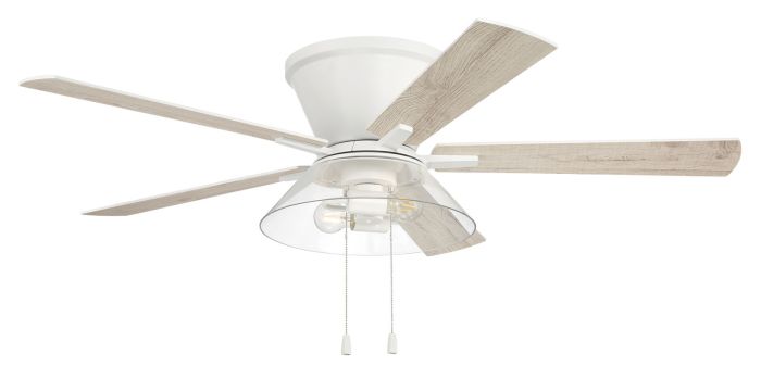 52" Insight White Finish, White/Washed Oak Blades, Integrated Light kit Included