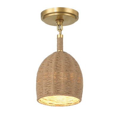 ##Antique Hardware## Jace 1 Light Soft Gold Semi Flush