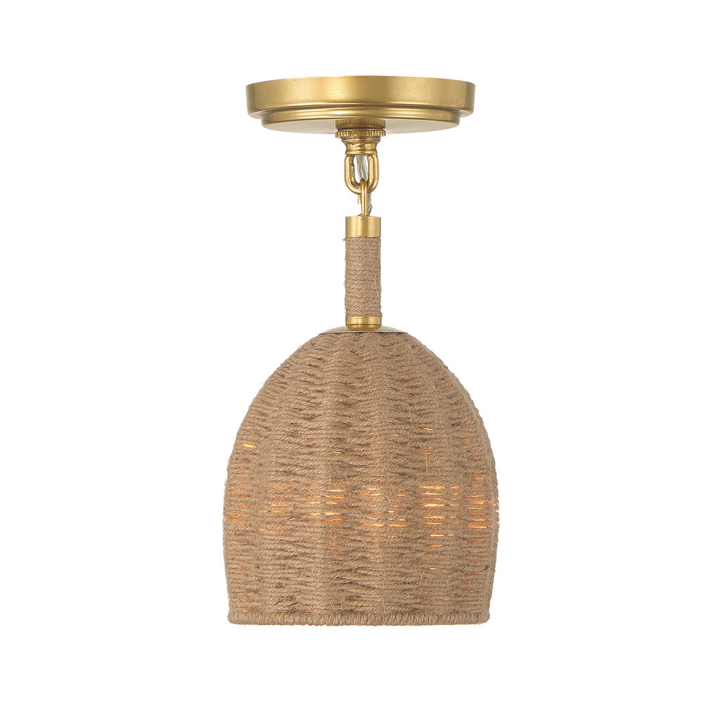 ##Antique Hardware## Jace 1 Light Soft Gold Semi Flush