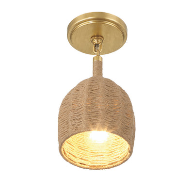 ##Antique Hardware## Jace 1 Light Soft Gold Semi Flush