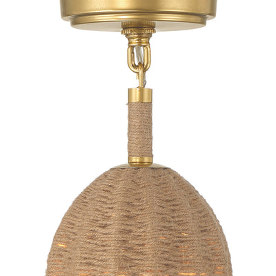 ##Antique Hardware## Jace 1 Light Soft Gold Semi Flush