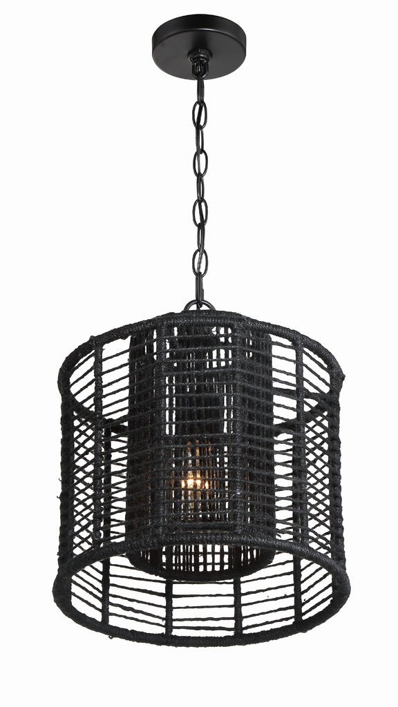 ##Antique Hardware## Jayna 1 Light Matte Black Mini Pendant