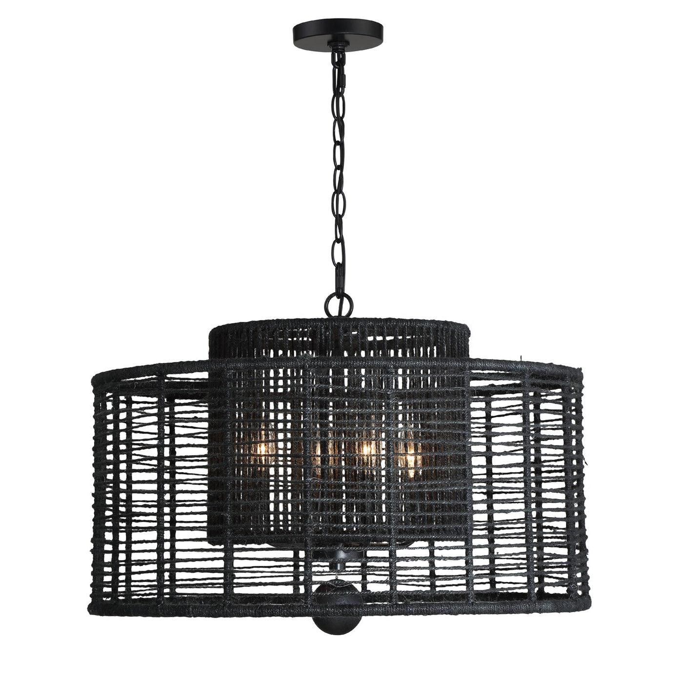 ##Antique Hardware## Jayna 4 Light Matte Black Chandelier