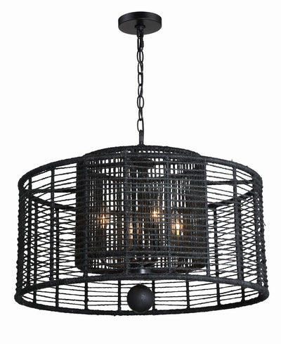 ##Antique Hardware## Jayna 4 Light Matte Black Chandelier