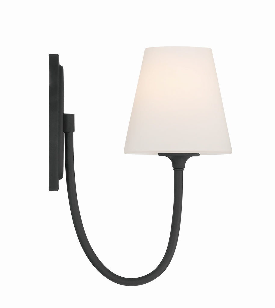 ##Antique Hardware## Juno 1 Light Black Forged Sconce