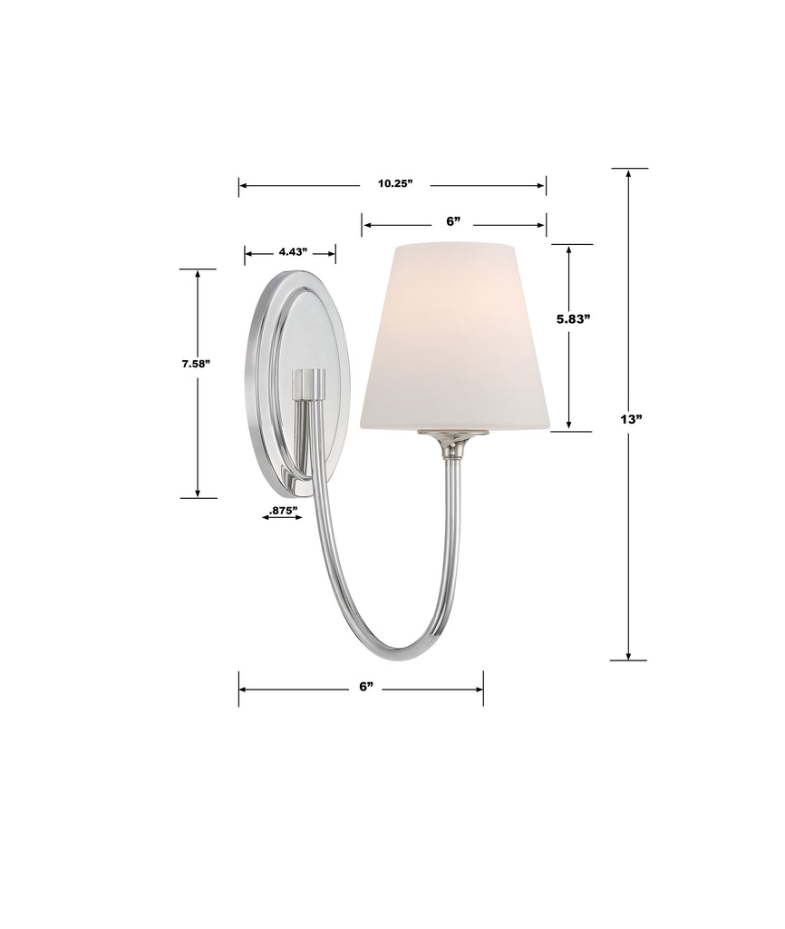 ##Antique Hardware## Juno 1 Light Polished Nickel Sconce