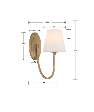 ##Antique Hardware## Juno 1 Light Vibrant Gold Sconce