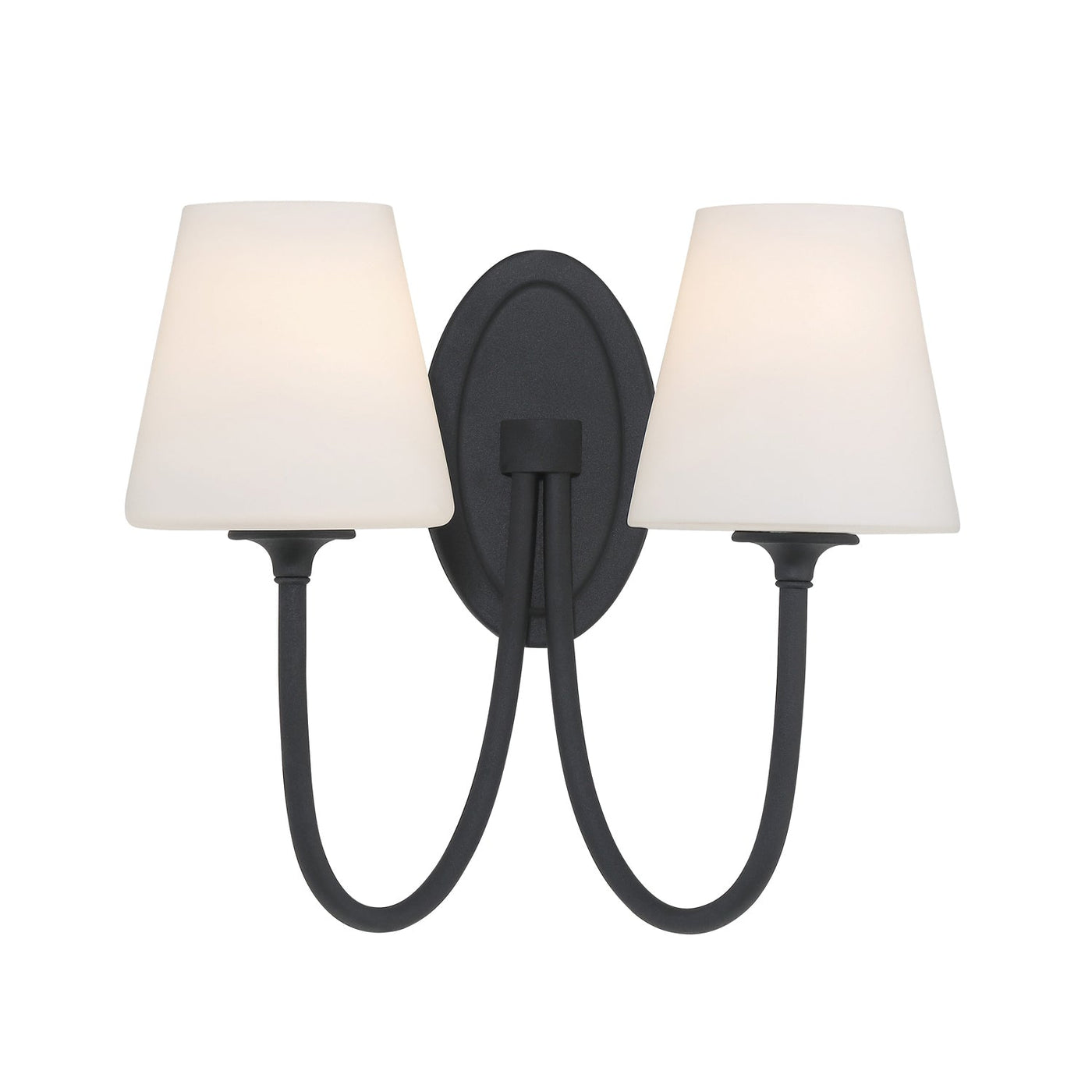 ##Antique Hardware## Juno 2 Light Black Forged Sconce