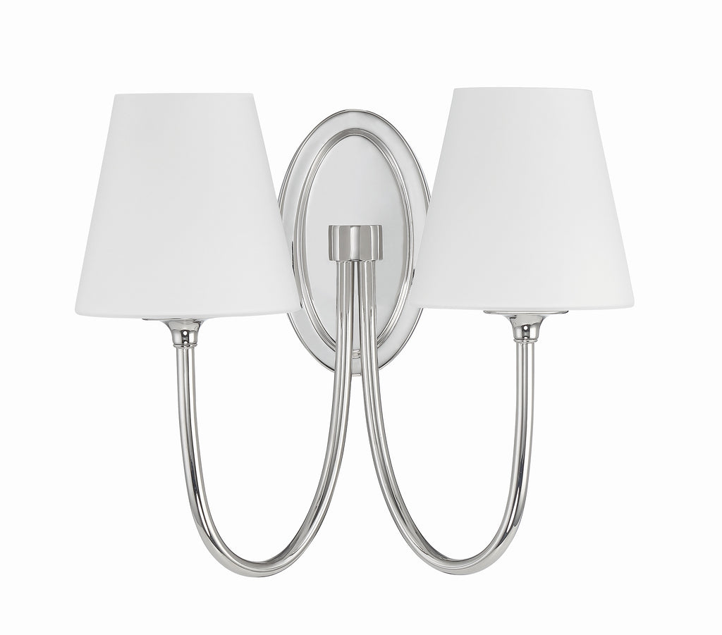 ##Antique Hardware## Juno 2 Light Polished Nickel Sconce