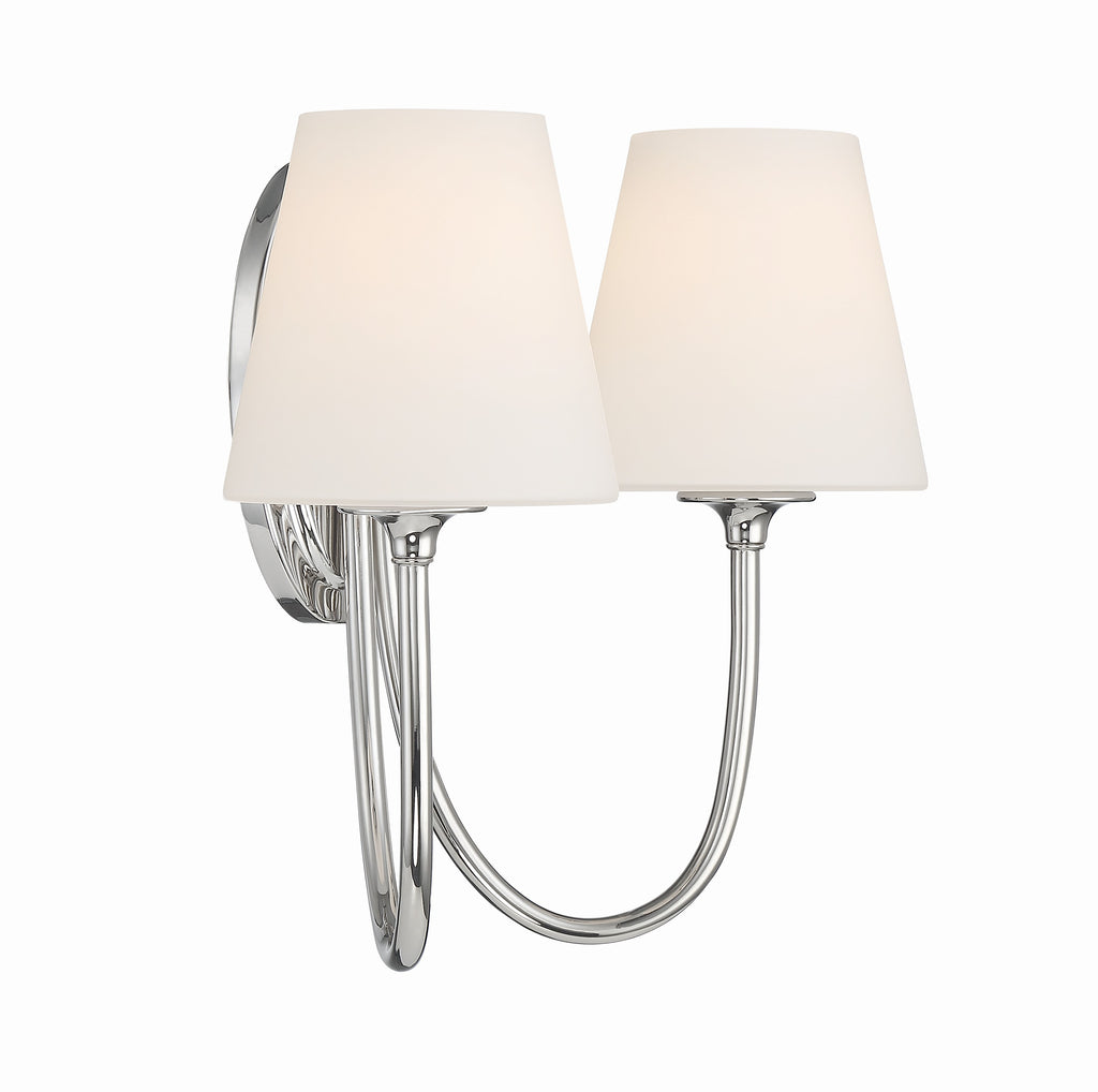 ##Antique Hardware## Juno 2 Light Polished Nickel Sconce