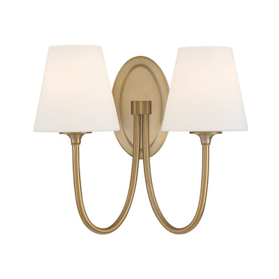 ##Antique Hardware## Juno 2 Light Vibrant Gold Sconce