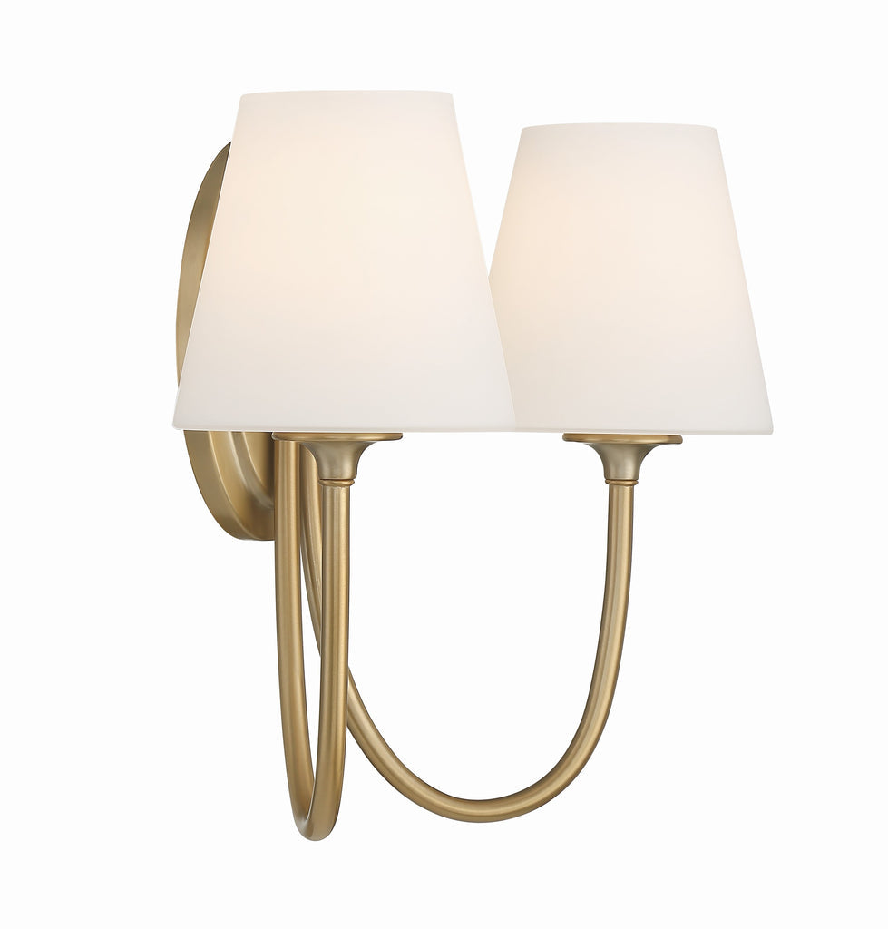 ##Antique Hardware## Juno 2 Light Vibrant Gold Sconce