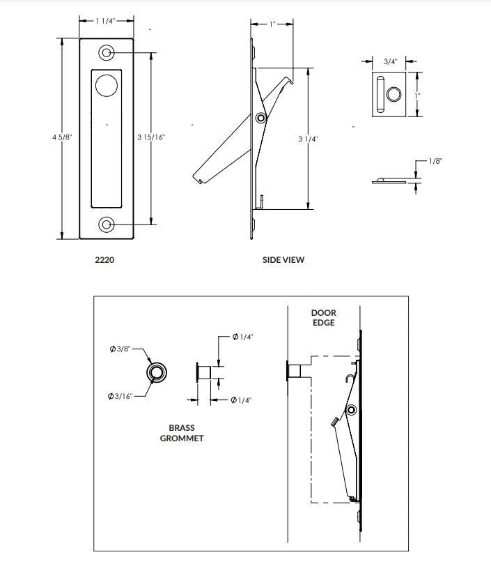 ##Antique Hardware## Modern Rectangular Jamb Bolt (Several Finishes Available)