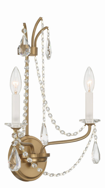 ##Antique Hardware## Karrington 2 Light Aged Brass Sconce