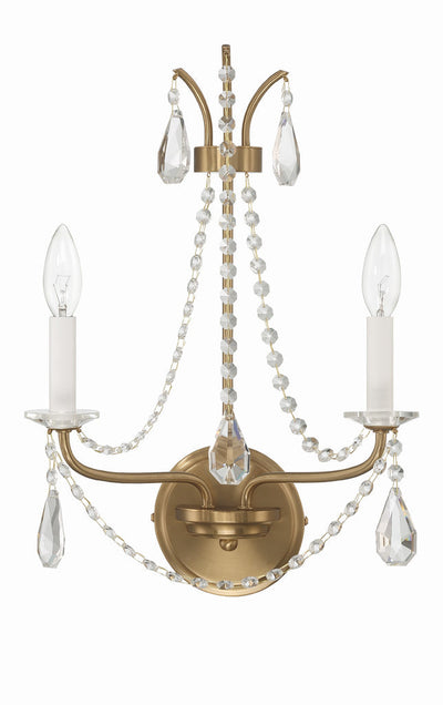 ##Antique Hardware## Karrington 2 Light Aged Brass Sconce