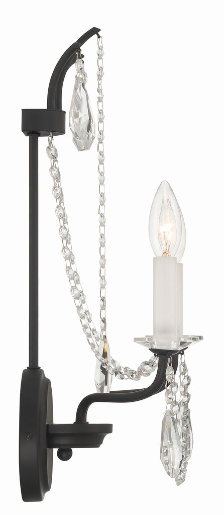 ##Antique Hardware## Karrington 2 Light Matte Black Sconce