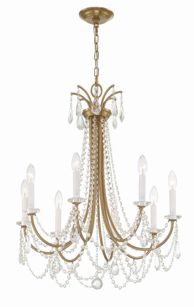 ##Antique Hardware## Karrington 8 Light Aged Brass Chandelier