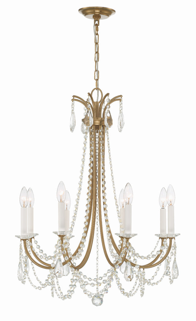 ##Antique Hardware## Karrington 8 Light Aged Brass Chandelier