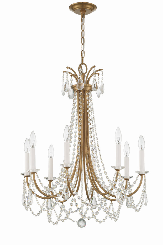 ##Antique Hardware## Karrington 8 Light Aged Brass Chandelier