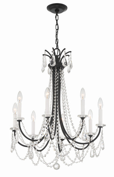 ##Antique Hardware## Karrington 8 Light Matte Black Chandelier