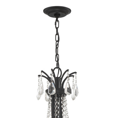 ##Antique Hardware## Karrington 8 Light Matte Black Chandelier