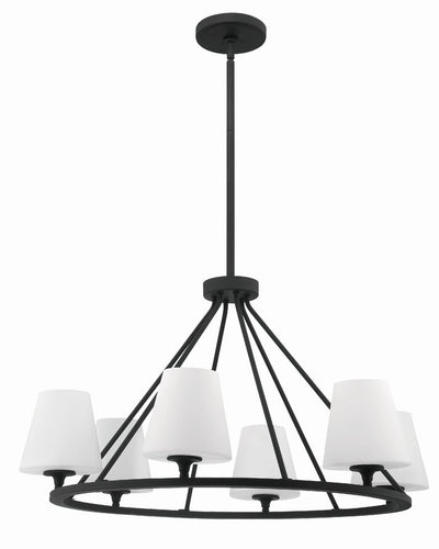 ##Antique Hardware## Keenan 6 Light Black Forged Chandelier