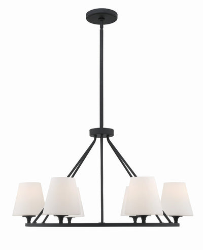 ##Antique Hardware## Keenan 6 Light Black Forged Chandelier