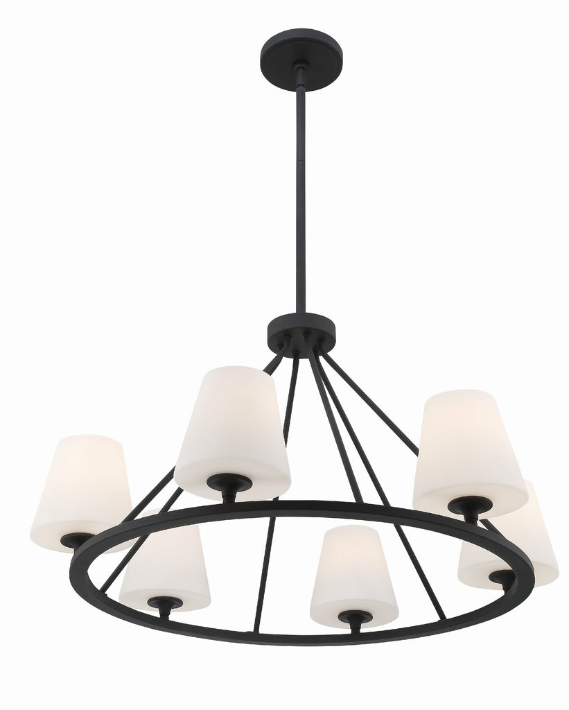 ##Antique Hardware## Keenan 6 Light Black Forged Chandelier