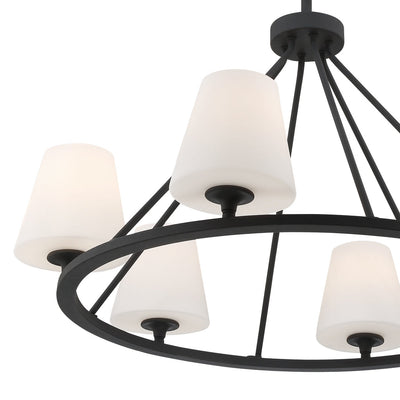 ##Antique Hardware## Keenan 6 Light Black Forged Chandelier