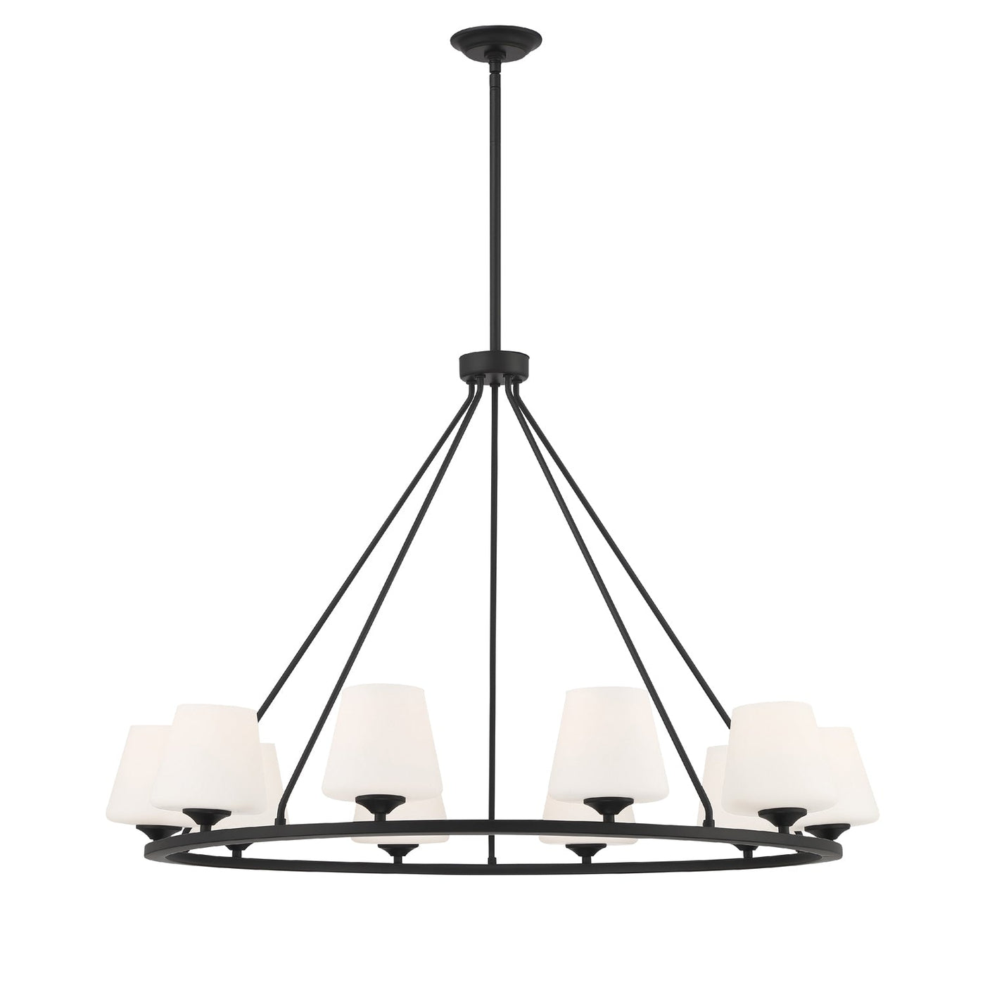 ##Antique Hardware## Keenan 10 Light Matte Black Chandelier