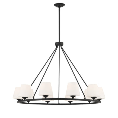 ##Antique Hardware## Keenan 10 Light Matte Black Chandelier